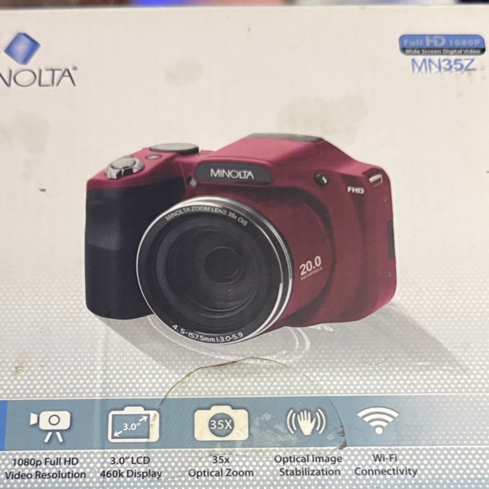 Red Digital Camera with 35x Optical Zoom